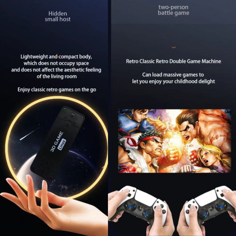 U9 PRO HDMI HD 2.4G Wireless PSP TV Double Game Console 128G 12000+ Games