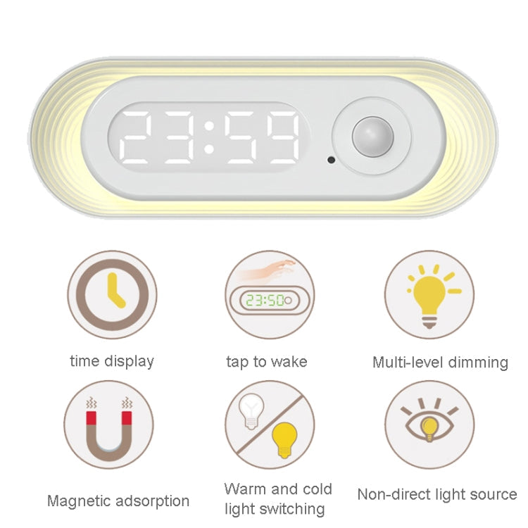 D05  Smart  Induction Magnetic Night Light with Time Display,Spec: Touch Dimming