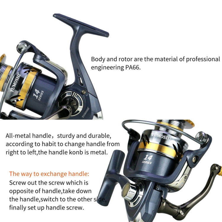 YUMOSHI KS6000 Spinning Fishing Reel Metal Rocker Metal Cup Reel