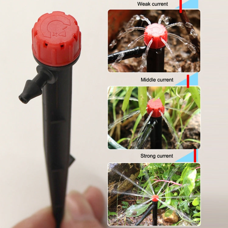 FH-118 13cm Adjustable 8 Holes Ground Plug Dripper Garden Irrigation System Watering Nozzle(Red Hat)