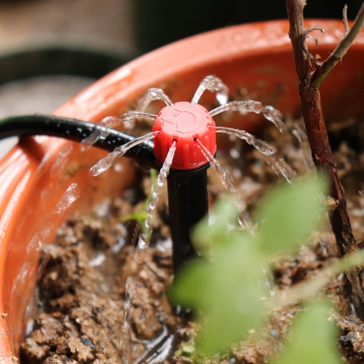 FH-118 13cm Adjustable 8 Holes Ground Plug Dripper Garden Irrigation System Watering Nozzle(Red Hat)