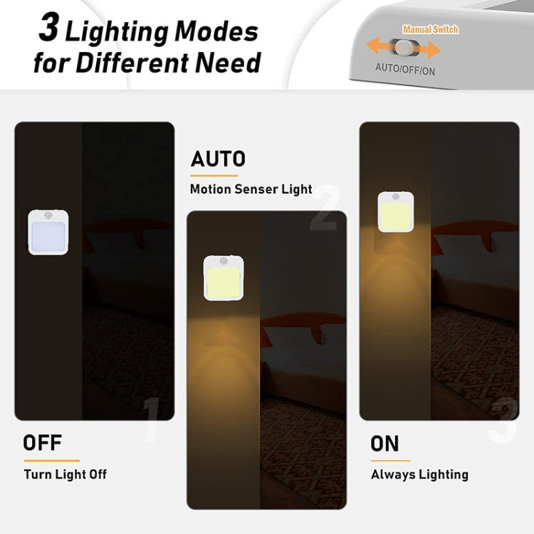 NL2022 Night Light With Motion Sensor AC Plug In Dimmable Cabinet Light ,EU Plug