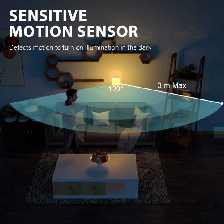 NL2022 Night Light With Motion Sensor AC Plug In Dimmable Cabinet Light ,EU Plug