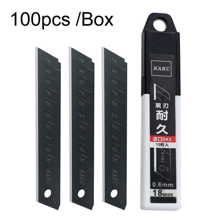 KAKC-18 Black Blade Cutter Blade 18mm Wall Cutter Blade, Specification: 100pcs /Box