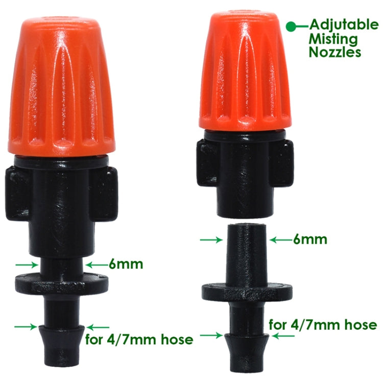 20pcs TF-118 Gardening Irrigation Drip Irrigation System Set Accessories 6mm Single Hook Connection 4/7mm Capillary (Orange)