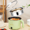 18cm Fast / Slow Gear+Non-stick Pot+Stainless Steel Steaming Grid Multifunctional Mini Electric Cooker(US Plug Green)