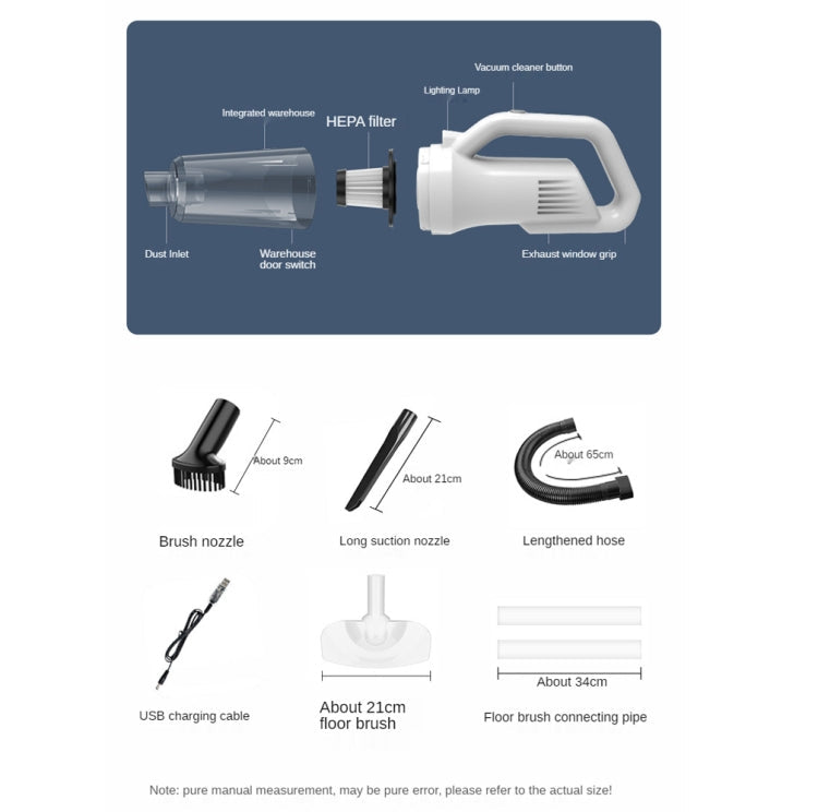 SUITU  ST-6101 120W 35500rpm Cordless Car Vacuum Cleaner,Spec: Deluxe 3 Section 11.1V