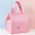 Square Fruit Large Capacity Picnic Insulation Bag Waterproof Bento Bag(Pink)