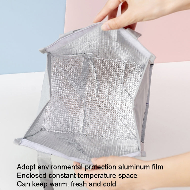Square Fruit Large Capacity Picnic Insulation Bag Waterproof Bento Bag(Gray)