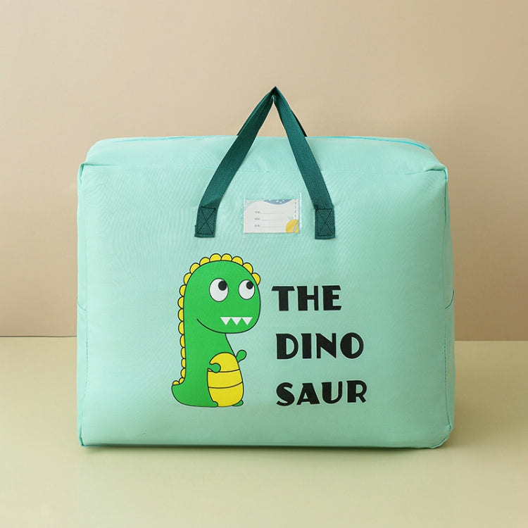 Small 36.5x46.5x18cm Children Quilt Storage Bag Student Clothes Quilt Portable Luggage Woven Bag(Green Dinosaur)