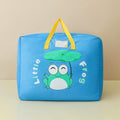 Medium 40x50x26cm Children Quilt Storage Bag Student Clothes Quilt Portable Luggage Woven Bag(Blue Frog)