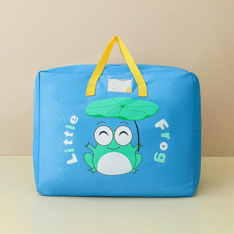 Medium 40x50x26cm Children Quilt Storage Bag Student Clothes Quilt Portable Luggage Woven Bag(Blue Frog)