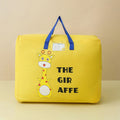Medium 40x50x26cm Children Quilt Storage Bag Student Clothes Quilt Portable Luggage Woven Bag(Yellow Giraffe)