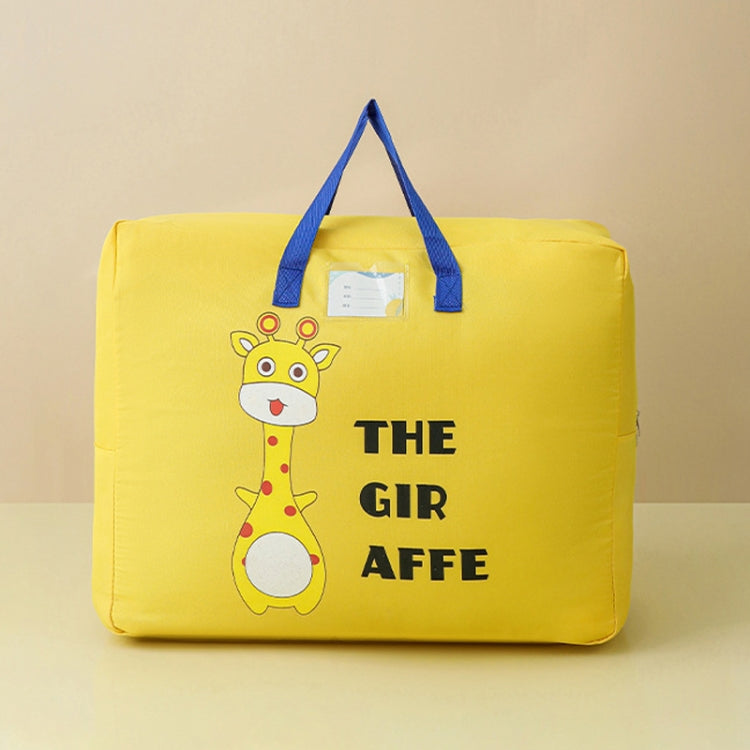 Medium 40x50x26cm Children Quilt Storage Bag Student Clothes Quilt Portable Luggage Woven Bag(Yellow Giraffe)