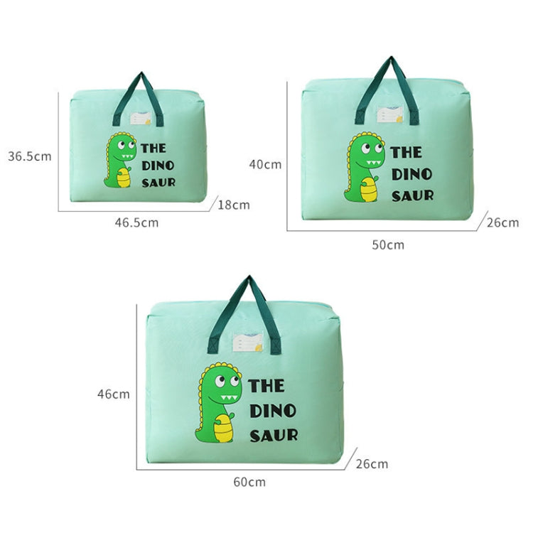 Small 36.5x46.5x18cm Children Quilt Storage Bag Student Clothes Quilt Portable Luggage Woven Bag(Green Dinosaur)