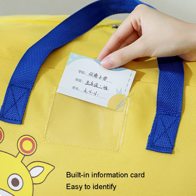 Medium 40x50x26cm Children Quilt Storage Bag Student Clothes Quilt Portable Luggage Woven Bag(Yellow Giraffe)