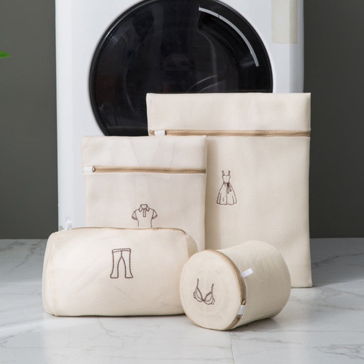 4pcs/set Home Net Pocket Underwear Washing Bag Thickened Polyester Laundering Set (Beige)