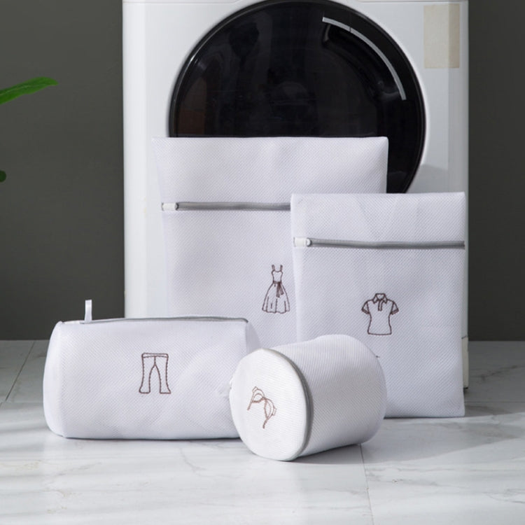 4pcs/set Home Net Pocket Underwear Washing Bag Thickened Polyester Laundering Set (White)