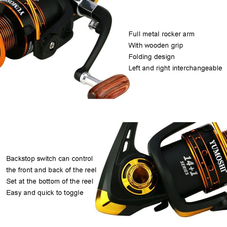 YUMOSHI AX2000 Metal Rocker Fishing Reel Spinning Reel