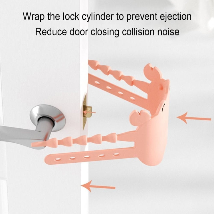 Silica Gel Door Closing Buffer Silent Lock Cover Door Clip Pad(Pink Crab)