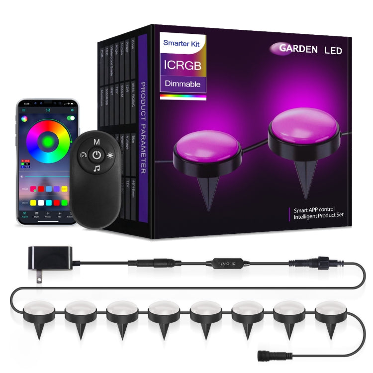 SKS-JZ-13 DC 12V 10m 15 LEDs Bluetooth RGB Lawn Light String Waterproof  LED Buried Lights AU Plug