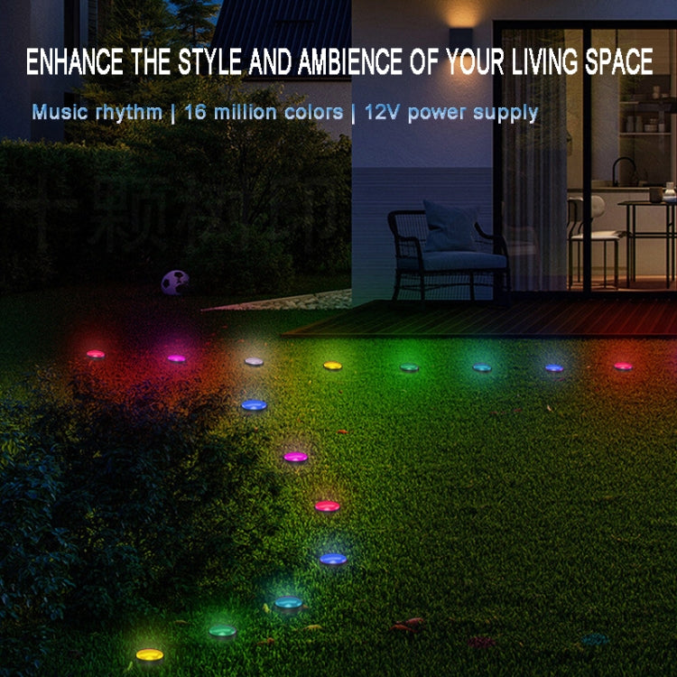 SKS-JZ-13 DC 12V 10m 15 LEDs Bluetooth RGB Lawn Light String Waterproof  LED Buried Lights UK Plug