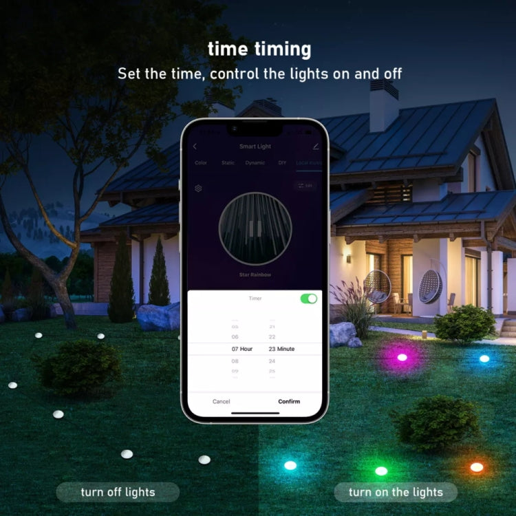 SKS-JZ-13 DC 12V 10m 15 LEDs Bluetooth RGB Lawn Light String Waterproof  LED Buried Lights UK Plug
