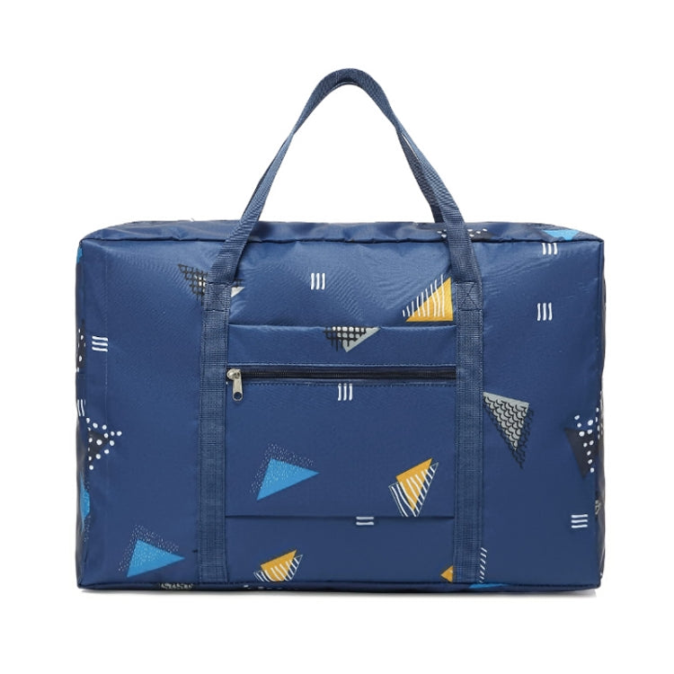 Travel Waterproof Foldable Storage Hand Luggage Bag(Navy Blue Geometry)
