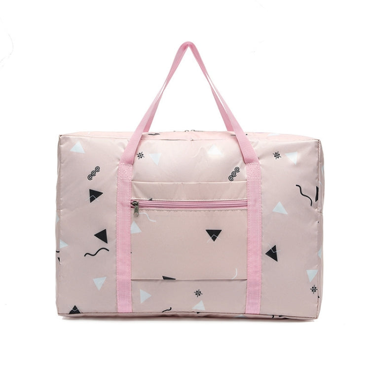 Travel Waterproof Foldable Storage Hand Luggage Bag(Pink Plaid)
