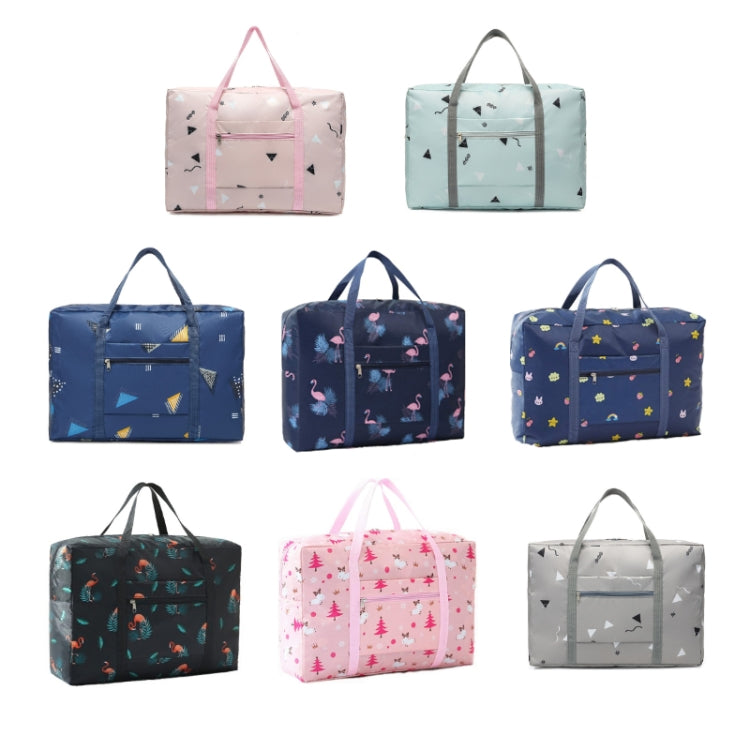 Travel Waterproof Foldable Storage Hand Luggage Bag(Blue Plaid)
