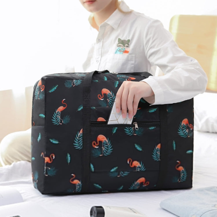 Travel Waterproof Foldable Storage Hand Luggage Bag(Navy Blue Geometry)