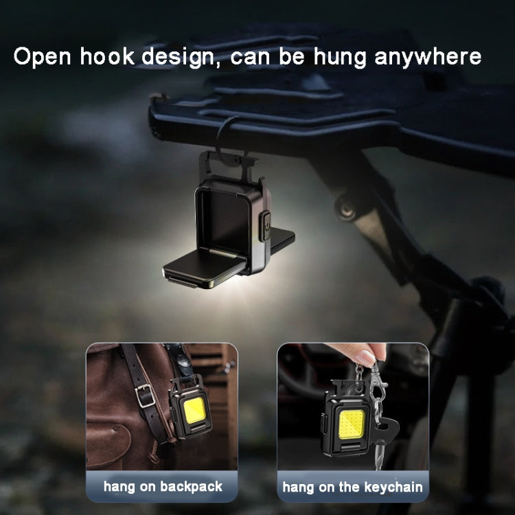 Double Sided COB Flashlight Mini Keychain Light Camping Light With Stand