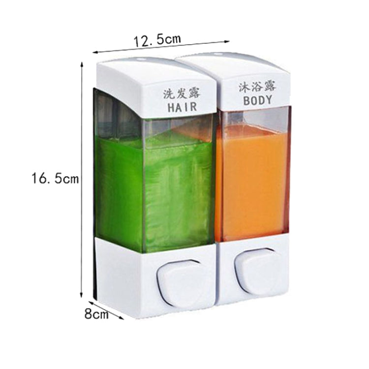 Double Head Wall Mounted Manual Press Soap Dispenser Shampoo Bottle Hand Wash Body Wash Dispenser, Color: Matte