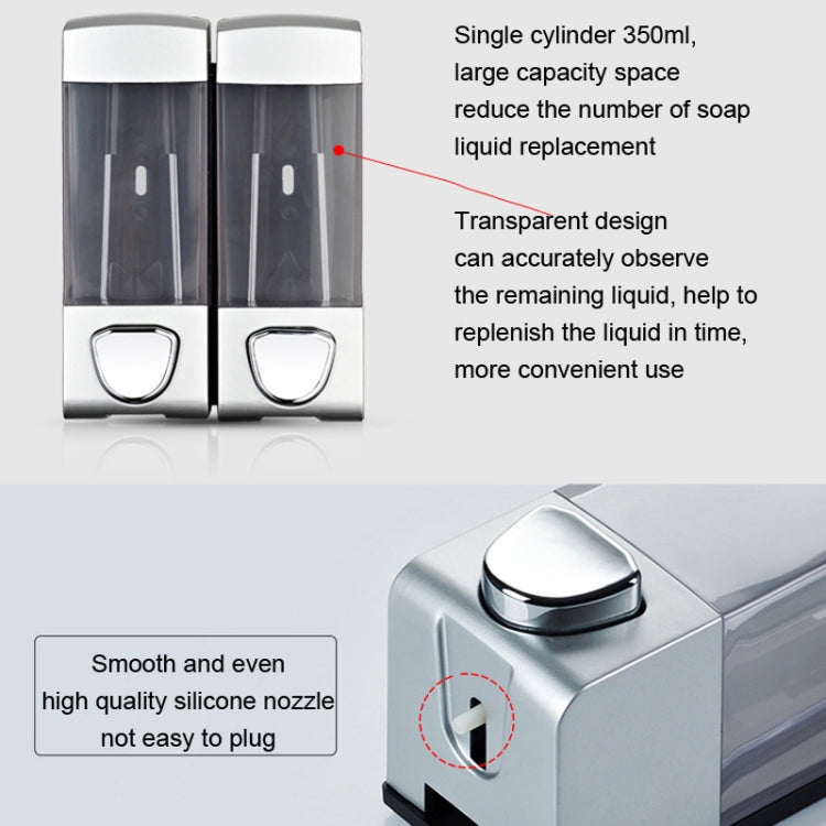 Double Head Wall Mounted Manual Press Soap Dispenser Shampoo Bottle Hand Wash Body Wash Dispenser, Color: Matte