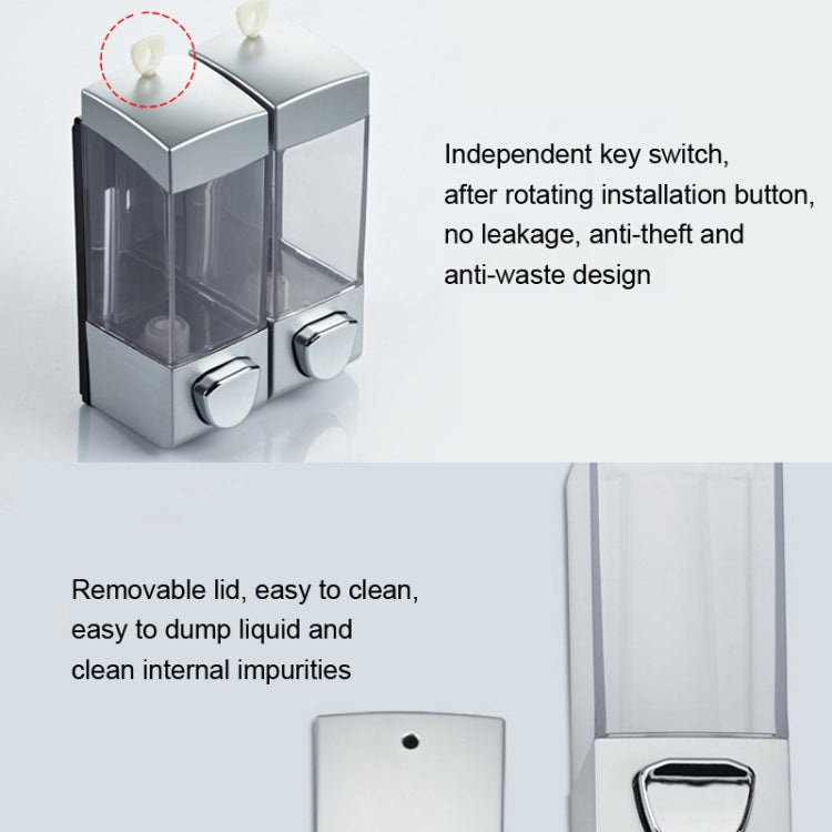 Three Head Wall Mounted Manual Press Soap Dispenser Shampoo Bottle Hand Wash Body Wash Dispenser, Color: Matte