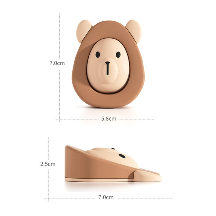 Cartoon Silicone Door Stopper Anti-Collision Door Blocker(Coffee)