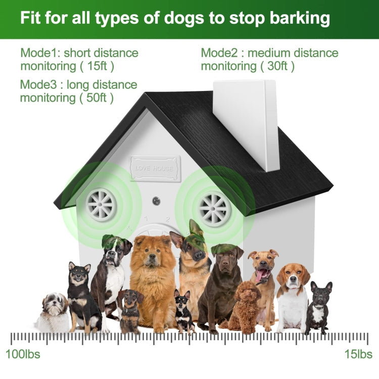 Ultrasonic Dog Barking Control Devices Dog Training Up to 50 Ft Range(Black)