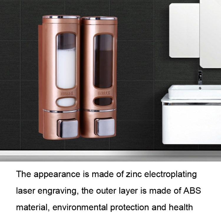 400ml Double Head Wall Mounted Manual Press Soap Dispenser Shampoo Bottle Hand Wash Body Wash Dispenser, Color: Champagne Golden