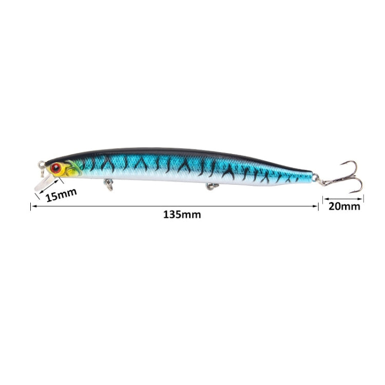 XY-256 19.1g/13.5cm Long Casting Sinking Minnow Fake Bait(8)