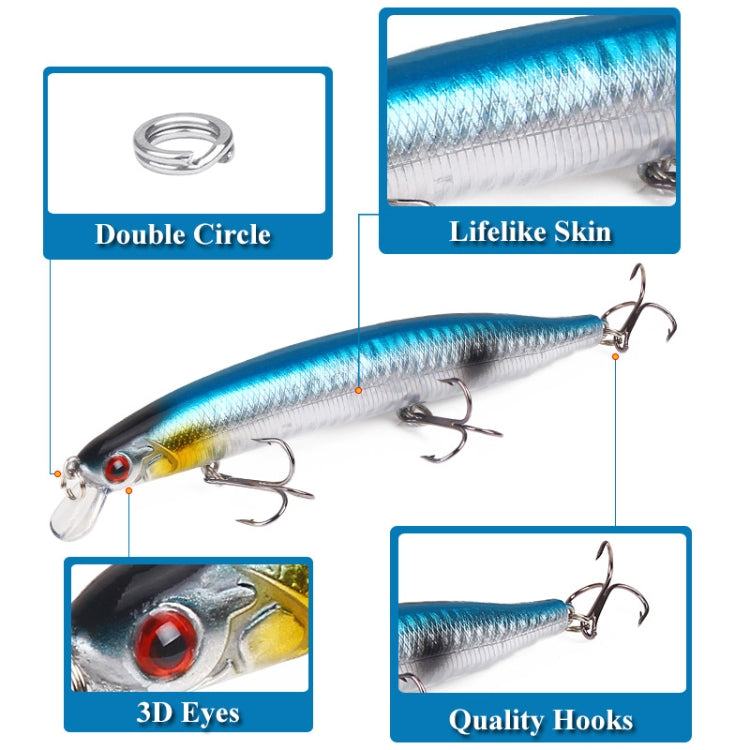 XY-256 19.1g/13.5cm Long Casting Sinking Minnow Fake Bait(9)