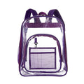 PVC Transparent Waterproof Backpack Student School Bag, Color: Large Purple