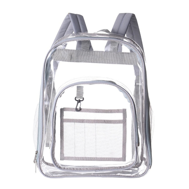 PVC Transparent Waterproof Backpack Student School Bag, Color: Large Light Grey