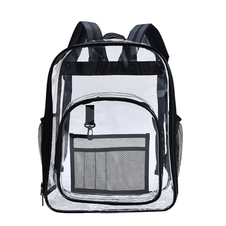 PVC Transparent Waterproof Backpack Student School Bag, Color: Large Black