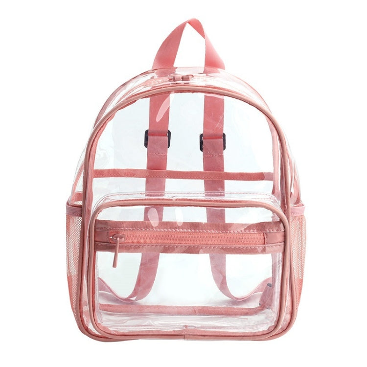 PVC Transparent Waterproof Backpack Student School Bag, Color: Candy Colo Pink