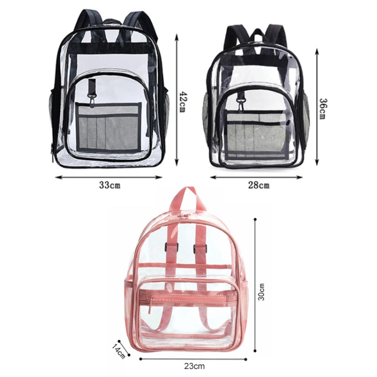 PVC Transparent Waterproof Backpack Student School Bag, Color: Large Black