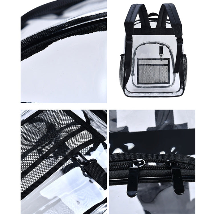 PVC Transparent Waterproof Backpack Student School Bag, Color: Large Black