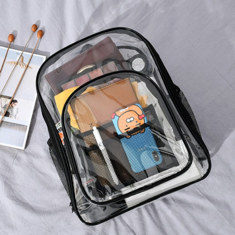 PVC Transparent Waterproof Backpack Student School Bag, Color: Small Black