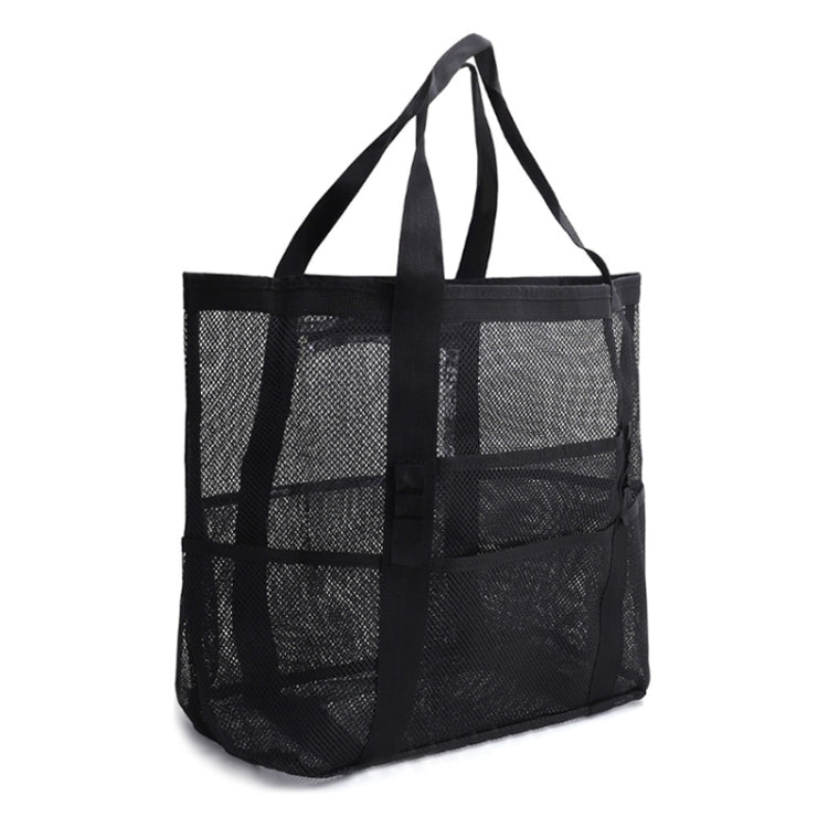 Large Capacity Mesh Swimming Tote Beach Bag(Black)