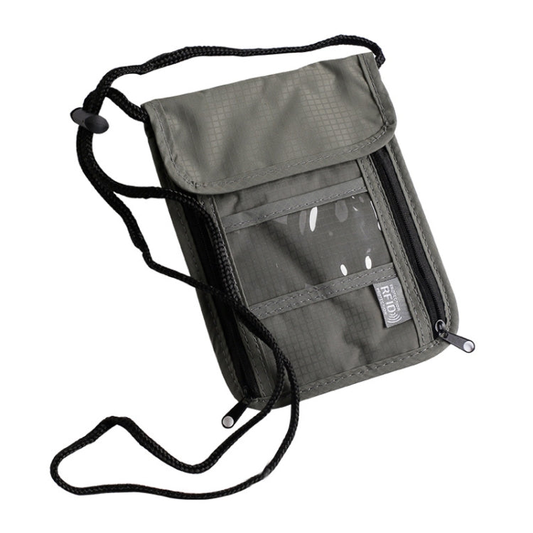 Anti-RFID Document Bag Card Radiation-proof Hanging Neck Chest Bag(Upgrade Gray)