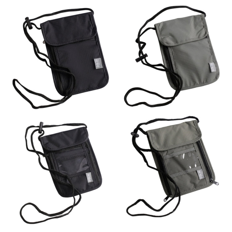 Anti-RFID Document Bag Card Radiation-proof Hanging Neck Chest Bag(Upgrade Black)